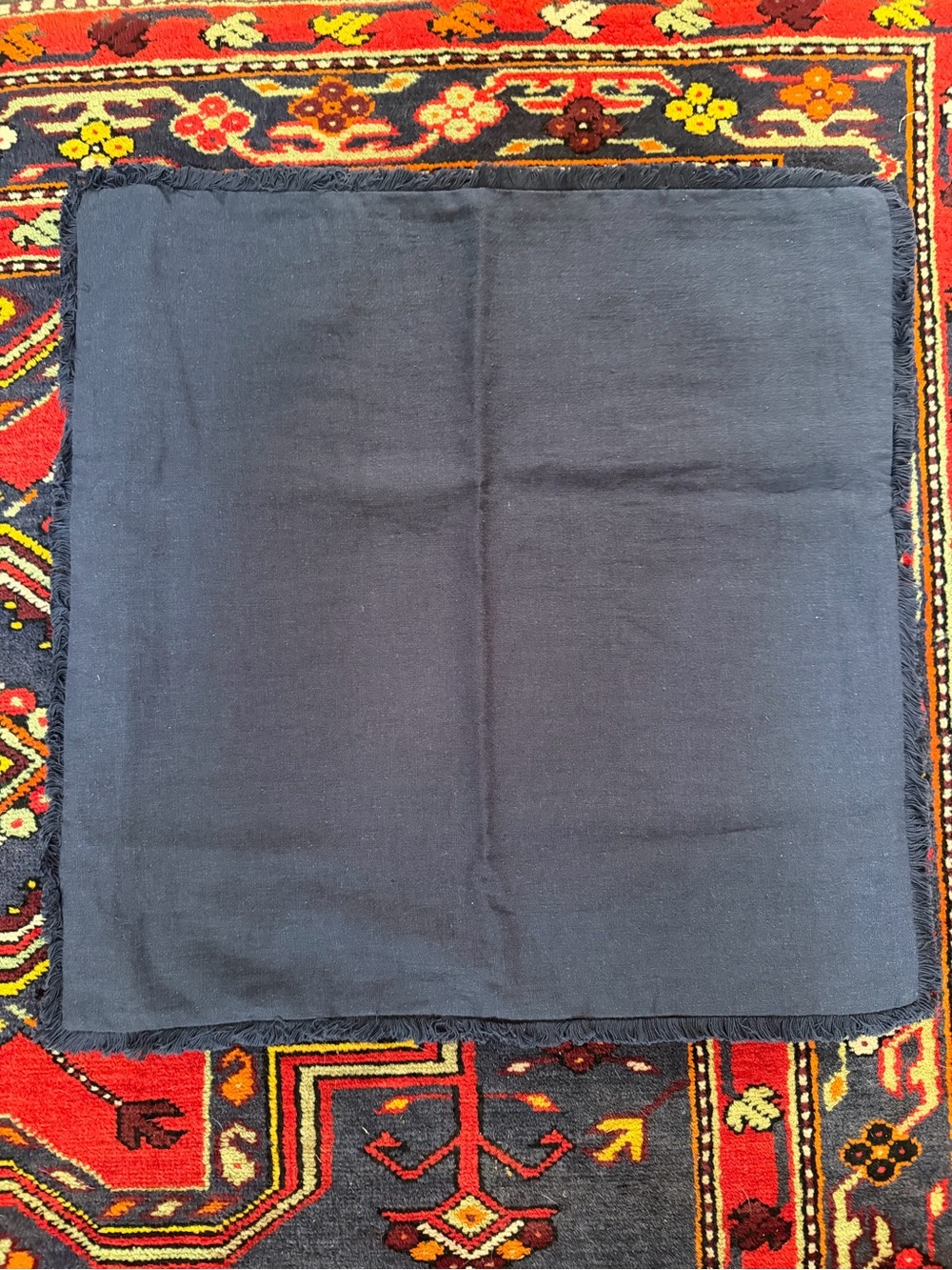 Solid Navy Blue Linen Pillow Sham 23” x 23” Set of 3